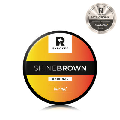 Byrokko Shine Brown solkräm för snabbare solbränna i solarium och utomhus.