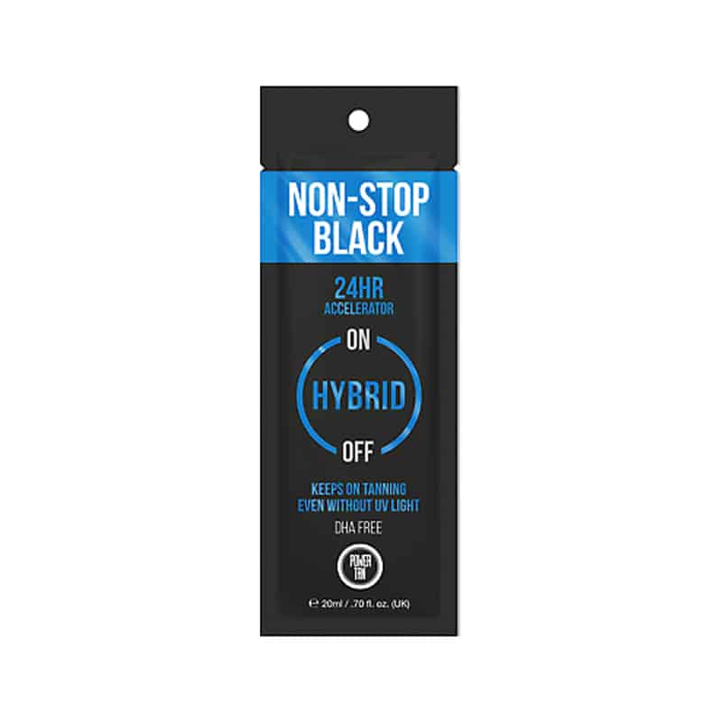 an Non-Stop Black Hybrid Sunbed Tanning Accelerator Lotion 20ml Non-Stop Black Hybrid Accelerator - PowerTan 20ml - Bild 1