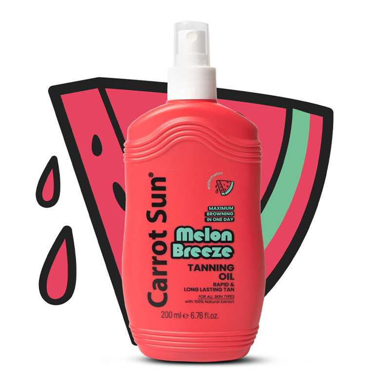 Carrotsun–MelonBreeze-Watermelon-Tanning-Oil-200ml-onsala-solpsd MelonBreeze Watermelon Tanning Oil – Carrot Sun - Bild 1