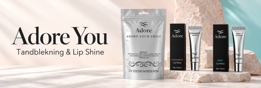 Adore You tandblekningskit och Lip Shine i Strawberry och Mint