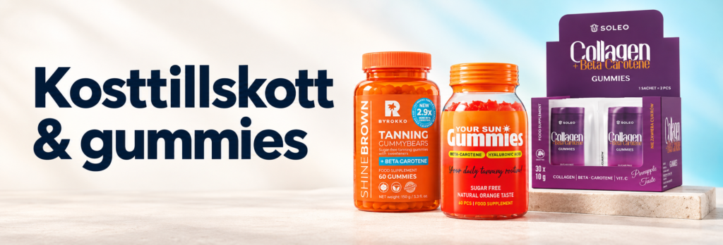 Kosttillskott och gummies från Byrokko, Your Sun och Soleo